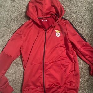 SL Benfica Hoodie with Emblem and zipper, Men's size XL